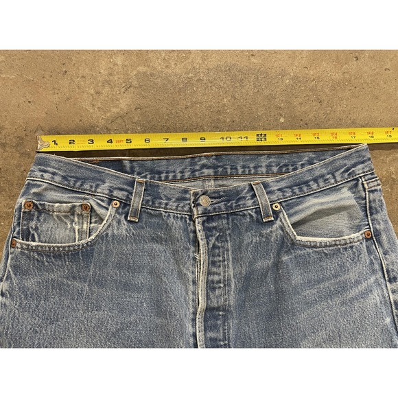 Vintage Levis 501 Jeans Mens 38x28 Light Blue Straight Leg Button Fly USA 90s - Picture 14 of 16